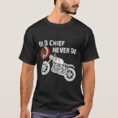 Motorfiets indiaanse oud chef nooit sterven hoodie t-shirt (Voorkant)