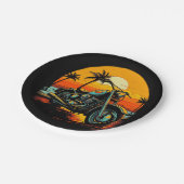 motorfiets-is-geparkeerd-strand-met-palmbomen papieren bordje (Gekanteld)