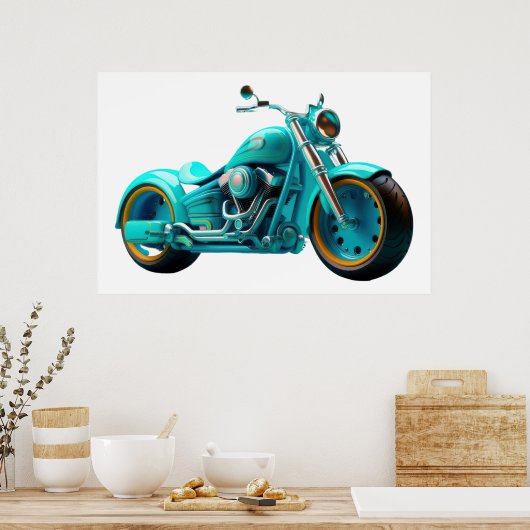 Motorfiets IV Poster (Keuken)