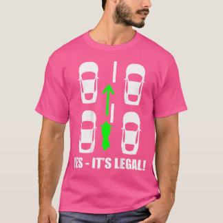 Motorfiets ja het is legaal - gedrukt op de achter t-shirt