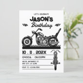  motorfiets jarig kaart (Staand voorkant)