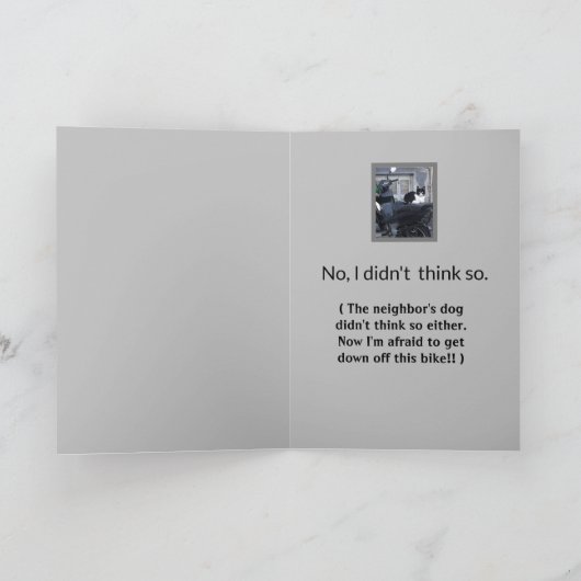 MOTORFIETS KAT /HUMOR NOTITIEKAARTJE (Binnen)