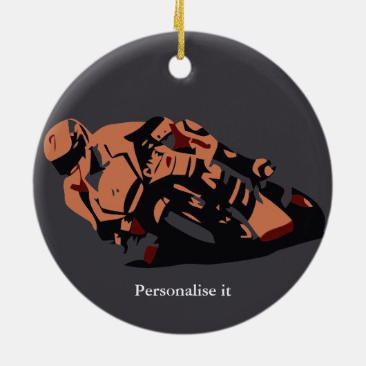 Motorfiets Keramisch Ornament (Achterkant)