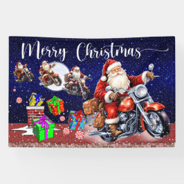 Motorfiets Kerst Binnen of Buiten Spandoek