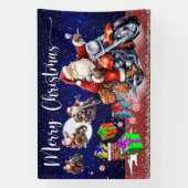 Motorfiets Kerst Binnen of Buiten Spandoek (Verticaal)