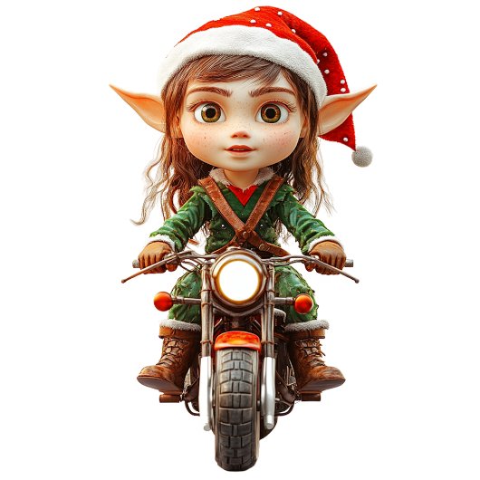 Motorfiets Kerst Elf Keramisch Ornament