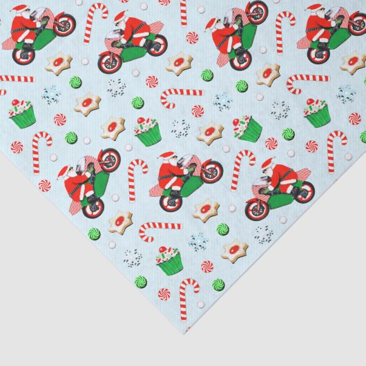 Motorfiets Kerst Vakantie Gift Tissuepapier (Detail)