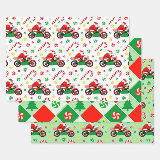 Motorfiets Kerstcadeau Inpakpapier Vel (Set)