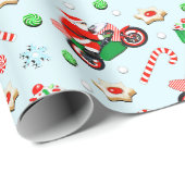 Motorfiets Kerstcadeaus Cadeaupapier (Rol Hoek)