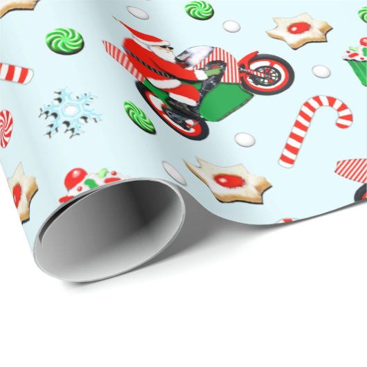 Motorfiets Kerstcadeaus Cadeaupapier (Rol Hoek)