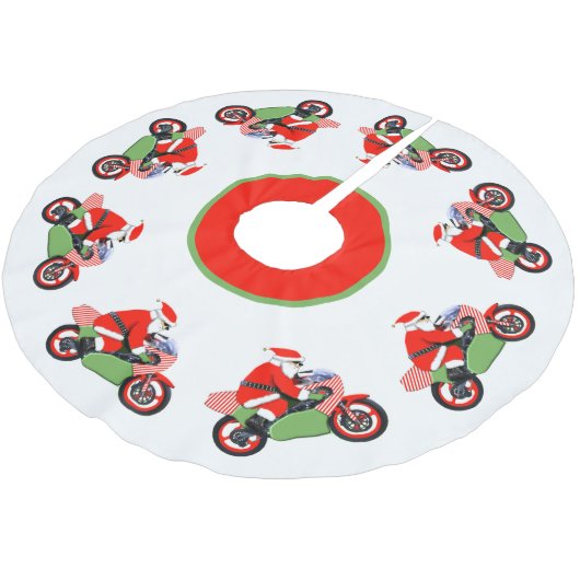 Motorfiets Kerstdecoratie Geborsteld Polyester Boo Kerstboom Rok (Gekanteld)