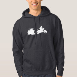 Motorfiets Kerstman Fietser Rendier Kerst Rit Hoodie