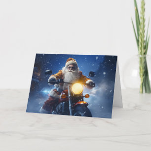 Motorfiets Kerstman Kerstkaart Feestdagen Kaart