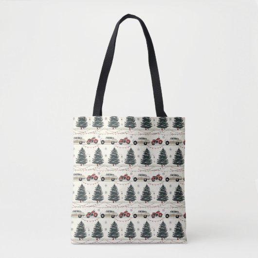 Motorfiets Kerstmarkt Avontuur Tote Bag (Voorkant)