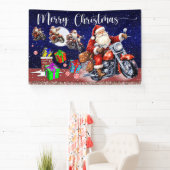 Motorfiets Kerstmis Binnen of Openlucht Spandoek (Insitu)