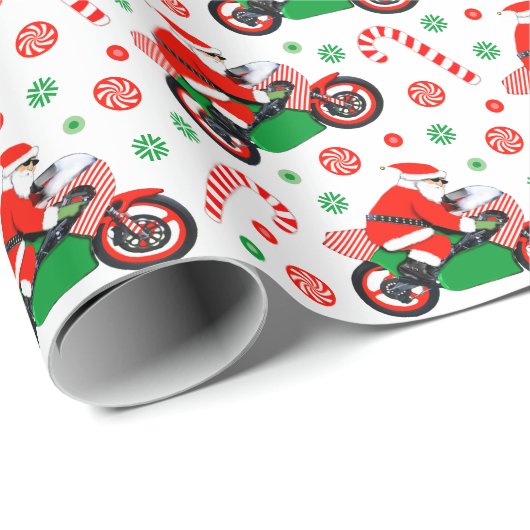 Motorfiets Kerstmis Cadeaupapier (Rol Hoek)