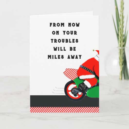 Motorfiets Kerstmis Feestdagen Kaart (Voorkant)