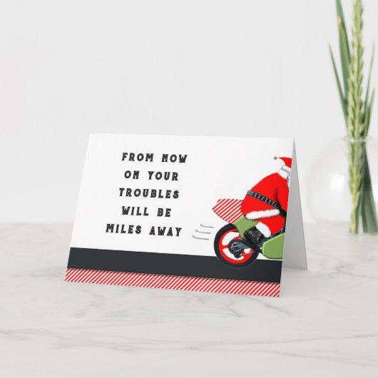 Motorfiets Kerstmis Feestdagen Kaart (Voorkant)