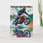 Motorfiets krijgen goed grappig ongeval kaart (Voorkant)