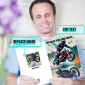 Motorfiets krijgen goed grappig ongeval kaart