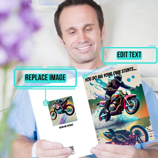 Motorfiets krijgen goed grappig ongeval kaart