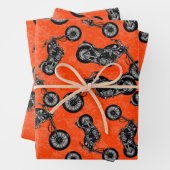 Motorfiets Lovers Biker Mannen Black White Pattern Inpakpapier Vel (In situ)