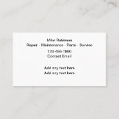 Motorfiets Mechanic Unieke Visitekaartjes (Achterkant)