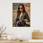  motorfiets meisje biker poster (Keuken)