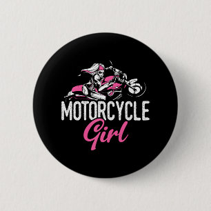 Motorfiets Meisje Fietsmotor Motorfiets Ronde Button 5,7 Cm