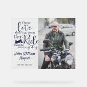 Motorfiets Memorial Foto Keepsake Acryl Bord (Voorkant)