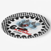 Motorfiets met 6-de Happy Birthday Paper-Borden Papieren Bordje (Gekanteld)