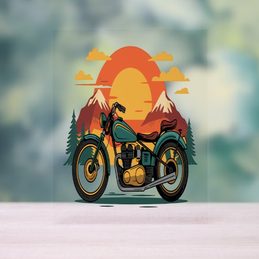 Motorfiets met Amerikaanse vlag, 4 juli Acryl Bord (Neutraal)