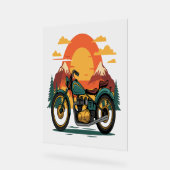 Motorfiets met Amerikaanse vlag, 4 juli Acryl Bord (Hoek)