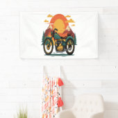 Motorfiets met Amerikaanse vlag, 4 juli Spandoek (Insitu)