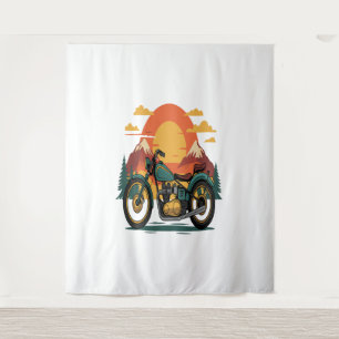 Motorfiets met Amerikaanse vlag, 4 juli Wandkleed