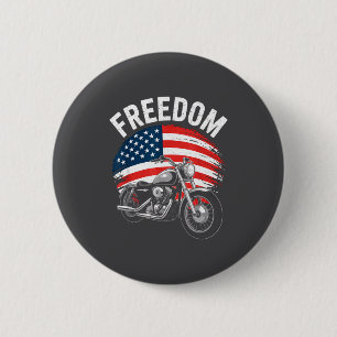 Motorfiets met Amerikaanse vlag Ronde Button 5,7 Cm