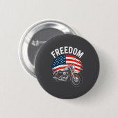 Motorfiets met Amerikaanse vlag Ronde Button 5,7 Cm (Voorkant /achterkant)