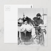  motorfiets met autowrakken en motorfiets met moto briefkaart (Voorkant / Achterkant)