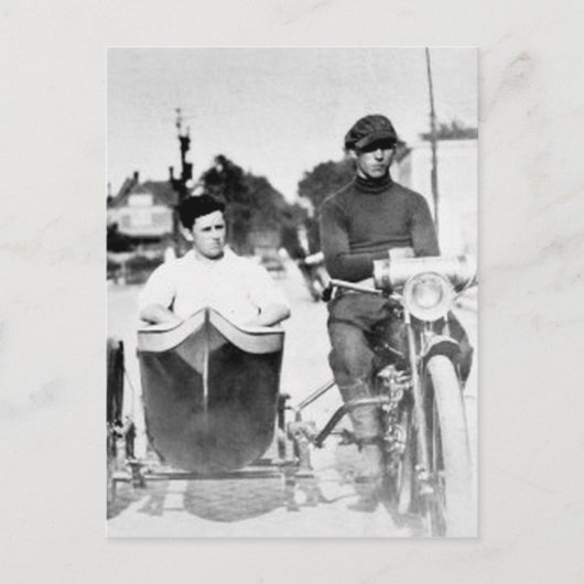  motorfiets met autowrakken en motorfiets met moto briefkaart (Voorkant)