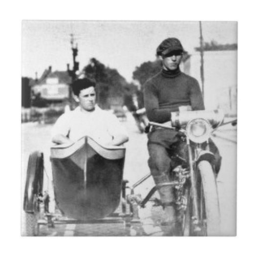 motorfiets met autowrakken en motorfiets met moto tegeltje (Voorkant)