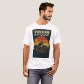 Motorfiets met de tekst "Vroom is mijn slaapliedje T-shirt (Voorkant volledig)
