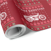  motorfiets met een lelijke kerstkeuken cadeaupapier (Rol Hoek)