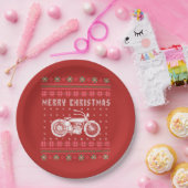  motorfiets met een lelijke kerstkeuken papieren bordje (Feest)