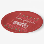  motorfiets met een lelijke kerstkeuken papieren bordje (Gekanteld)