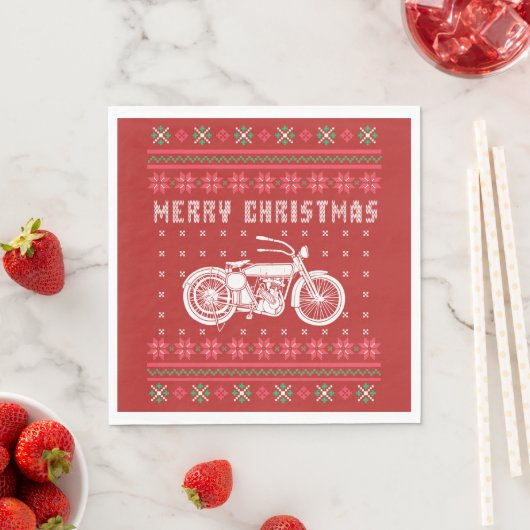  motorfiets met een lelijke kerstkeuken servetten (Insitu)