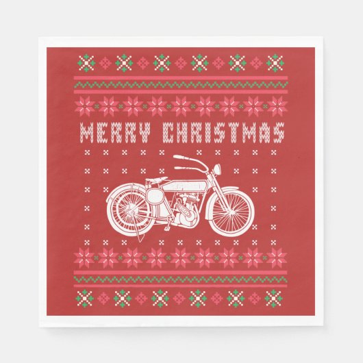  motorfiets met een lelijke kerstkeuken servetten (Voorkant)