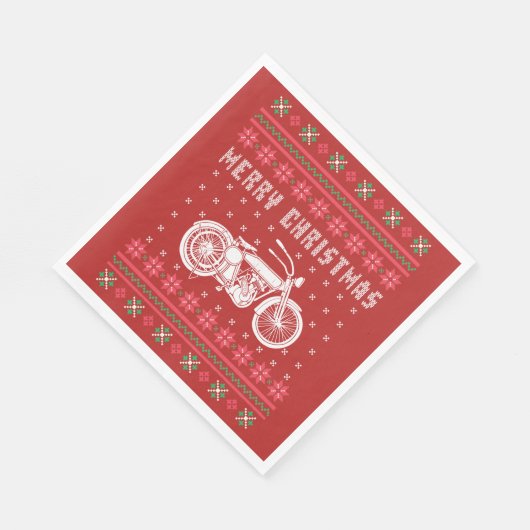  motorfiets met een lelijke kerstkeuken servetten (Hoek)