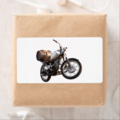 Motorfiets met een vat wijn etiket (Insitu)