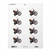 Motorfiets met een vat wijn etiket (Full Sheet)
