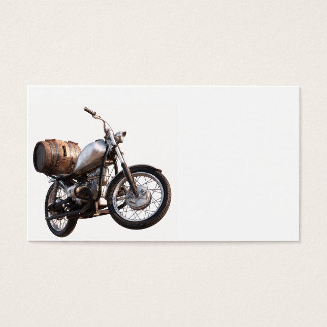 Motorfiets met een vat wijn visitekaartjes (Voorkant)